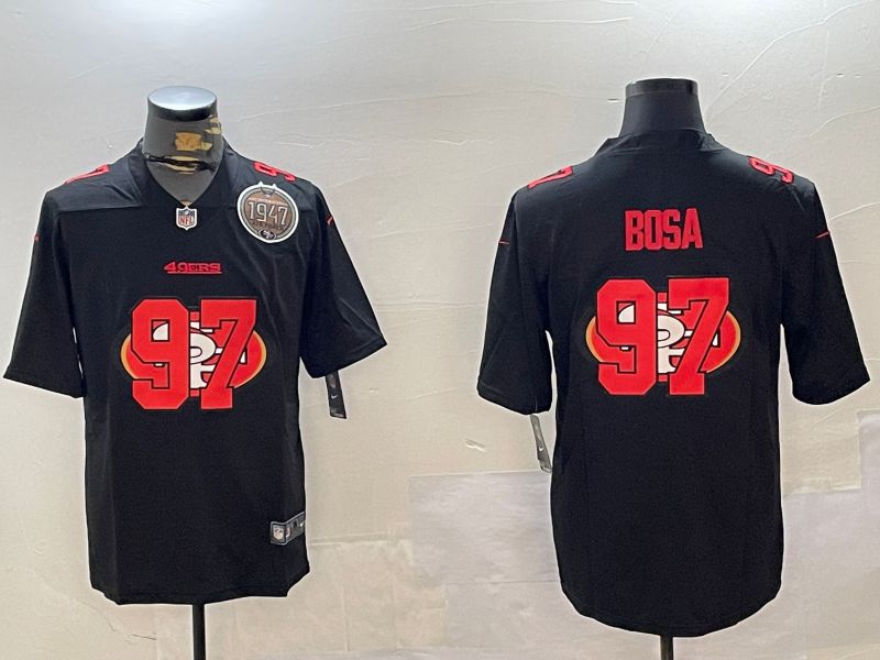 Men San Francisco 49ers 97 Bosa Black Fashion 2024 Nike Limited NFL Jersey style 4